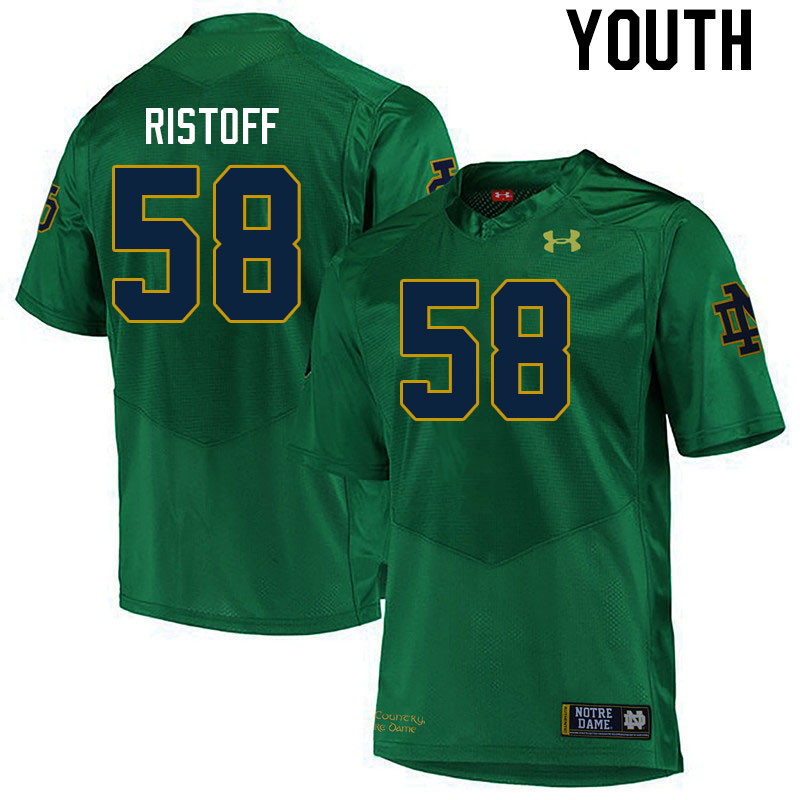 Youth #58 Grant Ristoff Notre Dame Fighting Irish College Football Jerseys Stitched Sale-Green - Click Image to Close